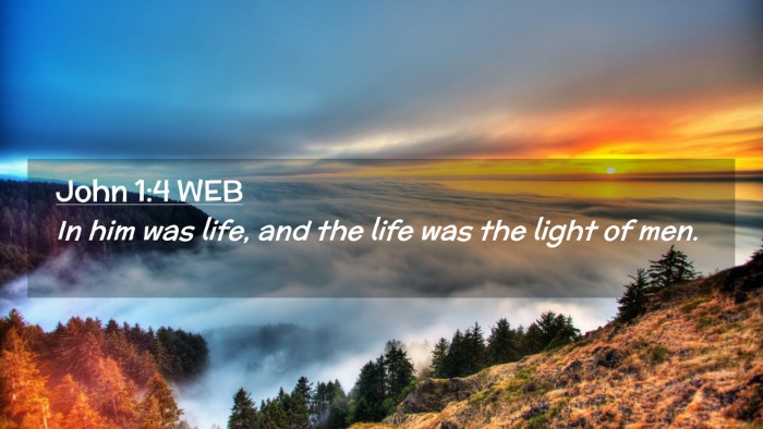 Picture 02 - John 1:4 WEB Desktop Wallpaper - In him was life, and the life was the light of - Desktop Bible Verse Wallpaper