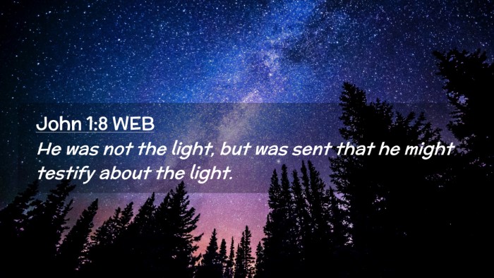 Picture 02 - John 1:8 WEB Desktop Wallpaper - He was not the light, but was sent that he might - Desktop Bible Verse Wallpaper