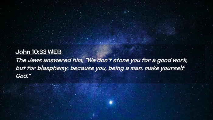 Picture 02 - John 10:33 WEB Desktop Wallpaper - The Jews answered him, 