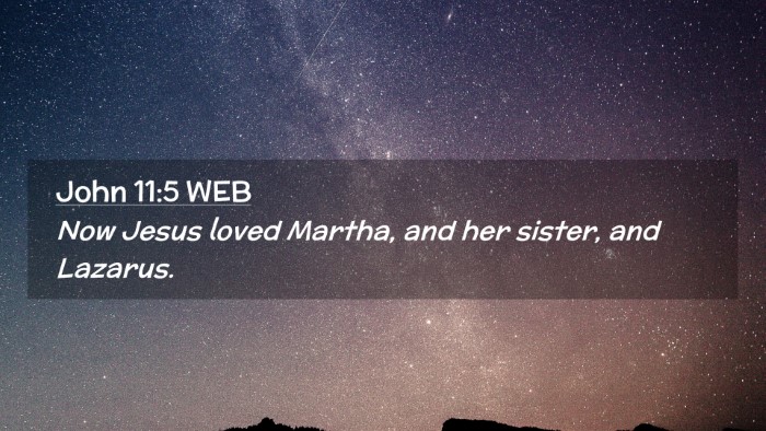 Picture 02 - John 11:5 WEB Desktop Wallpaper - Now Jesus loved Martha, and her sister, and - Desktop Bible Verse Wallpaper