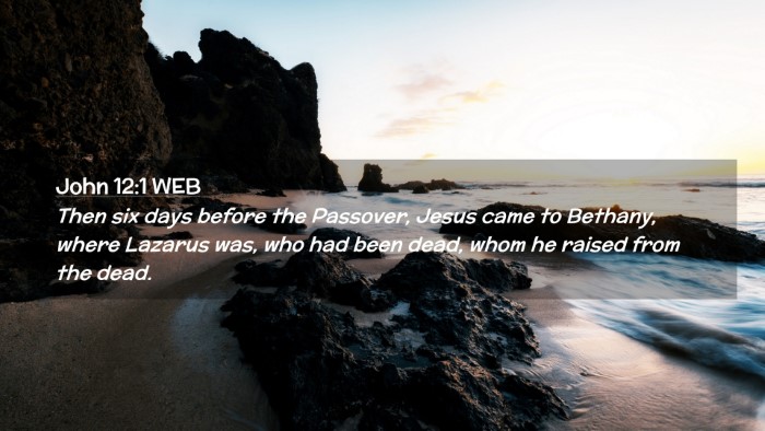 Picture 02 - John 12:1 WEB Desktop Wallpaper - Then six days before the Passover, Jesus came to - Desktop Bible Verse Wallpaper