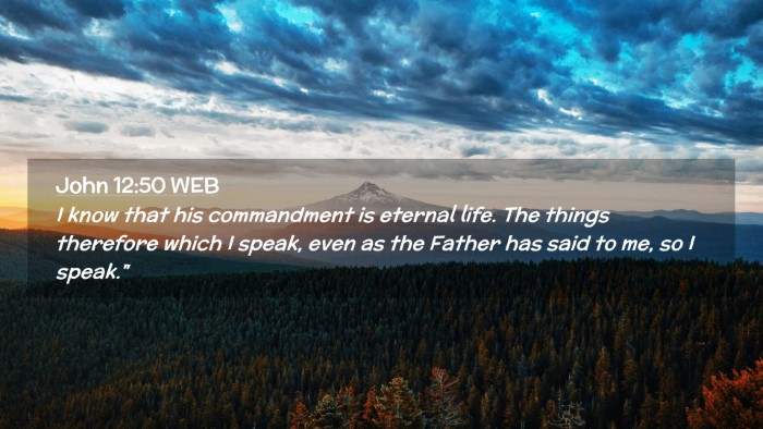 Picture 02 - John 12:50 WEB Desktop Wallpaper - I know that his commandment is eternal life. The - Desktop Bible Verse Wallpaper