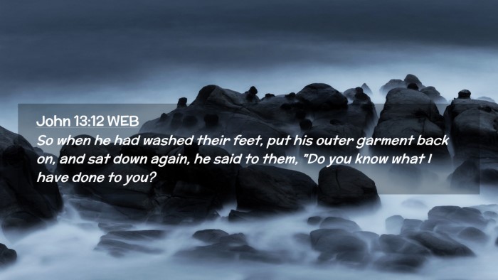 Picture 02 - John 13:12 WEB Desktop Wallpaper - So when he had washed their feet, put his outer - Desktop Bible Verse Wallpaper
