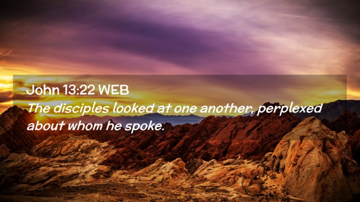 Picture 02 - John 13:22 WEB Desktop Wallpaper - The disciples looked at one another, perplexed - Desktop Bible Verse Wallpaper