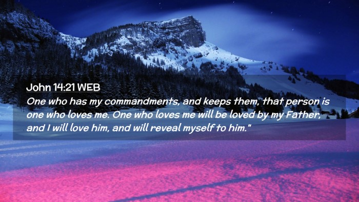 Picture 02 - John 14:21 WEB Desktop Wallpaper - One who has my commandments, and keeps them, that - Desktop Bible Verse Wallpaper