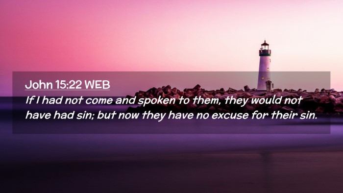 Picture 02 - John 15:22 WEB Desktop Wallpaper - If I had not come and spoken to them, they would - Desktop Bible Verse Wallpaper