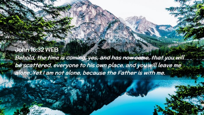 Picture 02 - John 16:32 WEB Desktop Wallpaper - Behold, the time is coming, yes, and has now - Desktop Bible Verse Wallpaper