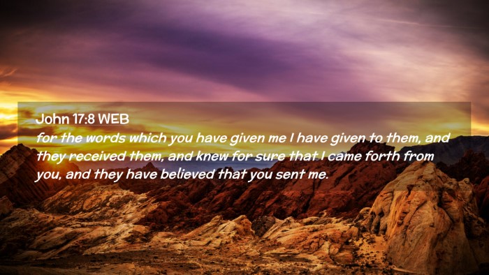 Picture 02 - John 17:8 WEB Desktop Wallpaper - for the words which you have given me I have - Desktop Bible Verse Wallpaper