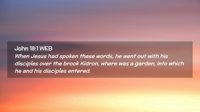 Picture 02 - John 18:1 WEB Desktop Wallpaper - When Jesus had spoken these words, he went out - Desktop Bible Verse Wallpaper