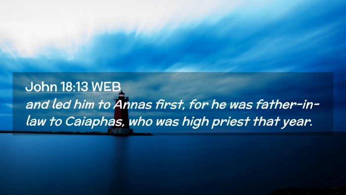 Picture 02 - John 18:13 WEB Desktop Wallpaper - and led him to Annas first, for he was - Desktop Bible Verse Wallpaper