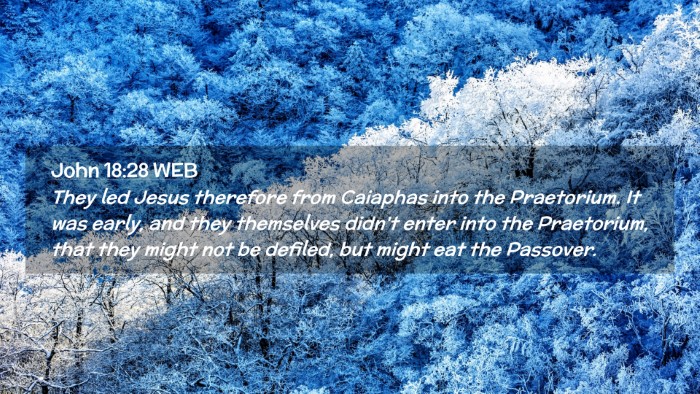 Picture 02 - John 18:28 WEB Desktop Wallpaper - They led Jesus therefore from Caiaphas into the - Desktop Bible Verse Wallpaper