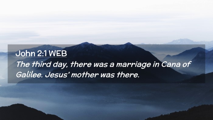 Picture 02 - John 2:1 WEB Desktop Wallpaper - The third day, there was a marriage in Cana of - Desktop Bible Verse Wallpaper