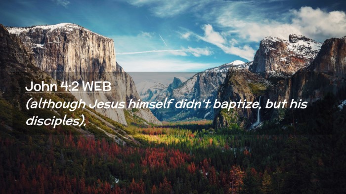 Picture 02 - John 4:2 WEB Desktop Wallpaper - (although Jesus himself didn't baptize, but his - Desktop Bible Verse Wallpaper