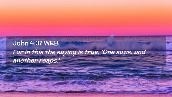 Picture 02 - John 4:37 WEB Desktop Wallpaper - For in this the saying is true, 'One sows, and - Desktop Bible Verse Wallpaper