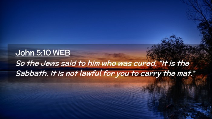 Picture 02 - John 5:10 WEB Desktop Wallpaper - So the Jews said to him who was cured, 
