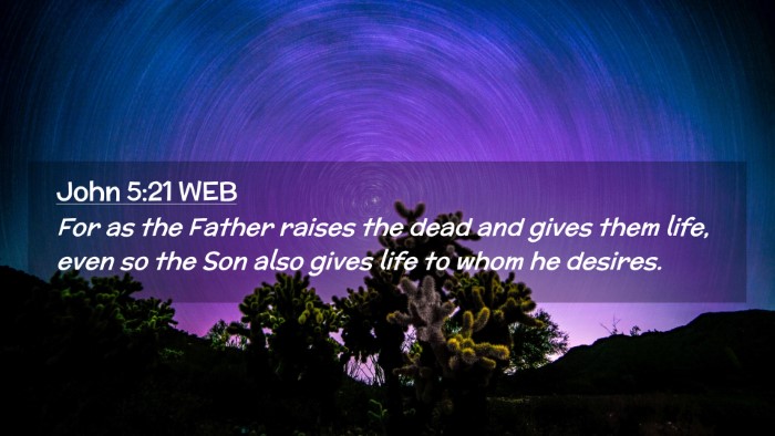 Picture 02 - John 5:21 WEB Desktop Wallpaper - For as the Father raises the dead and gives them - Desktop Bible Verse Wallpaper