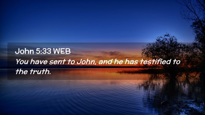 Picture 02 - John 5:33 WEB Desktop Wallpaper - You have sent to John, and he has testified to - Desktop Bible Verse Wallpaper
