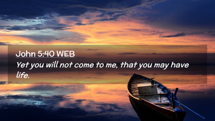 Picture 02 - John 5:40 WEB Desktop Wallpaper - Yet you will not come to me, that you may have - Desktop Bible Verse Wallpaper