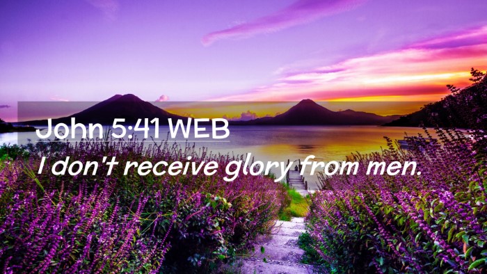 Picture 02 - John 5:41 WEB Desktop Wallpaper - I don't receive glory from - Desktop Bible Verse Wallpaper