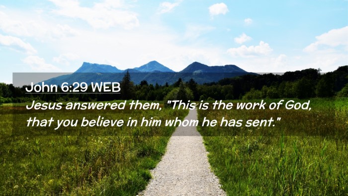 Picture 02 - John 6:29 WEB Desktop Wallpaper - Jesus answered them, 