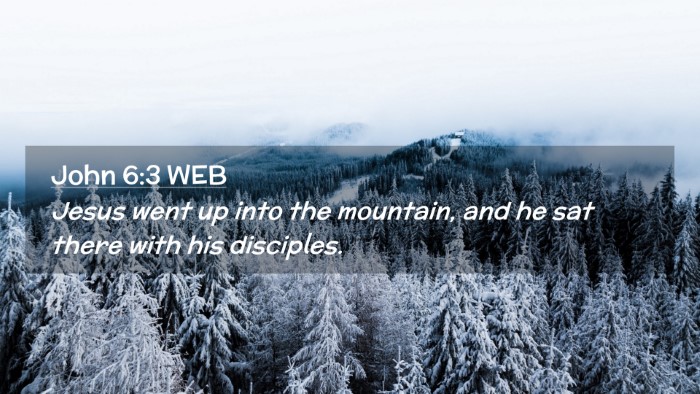 Picture 02 - John 6:3 WEB Desktop Wallpaper - Jesus went up into the mountain, and he sat there - Desktop Bible Verse Wallpaper
