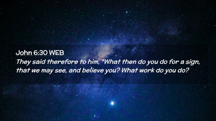 Picture 02 - John 6:30 WEB Desktop Wallpaper - They said therefore to him, 