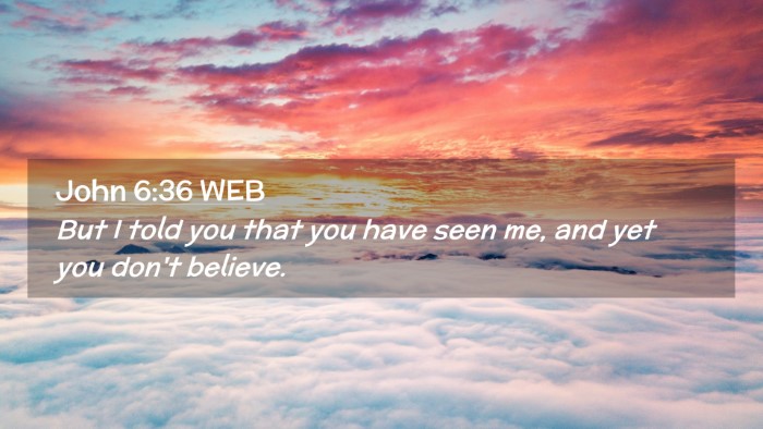 Picture 02 - John 6:36 WEB Desktop Wallpaper - But I told you that you have seen me, and yet you - Desktop Bible Verse Wallpaper