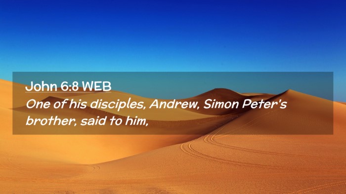Picture 02 - John 6:8 WEB Desktop Wallpaper - One of his disciples, Andrew, Simon Peter's - Desktop Bible Verse Wallpaper