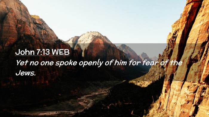 Picture 02 - John 7:13 WEB Desktop Wallpaper - Yet no one spoke openly of him for fear of the - Desktop Bible Verse Wallpaper
