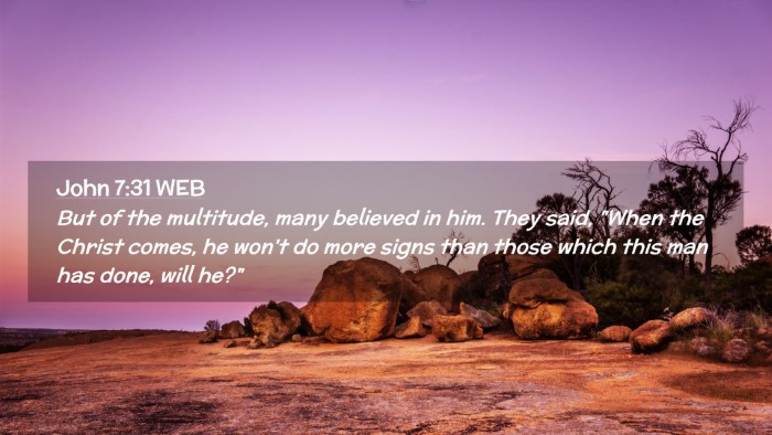 Picture 02 - John 7:31 WEB Desktop Wallpaper - But of the multitude, many believed in him. They - Desktop Bible Verse Wallpaper