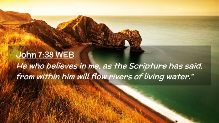 Picture 02 - John 7:38 WEB Desktop Wallpaper - He who believes in me, as the Scripture has said, - Desktop Bible Verse Wallpaper