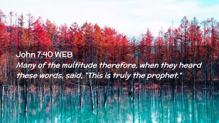 Picture 02 - John 7:40 WEB Desktop Wallpaper - Many of the multitude therefore, when they heard - Desktop Bible Verse Wallpaper