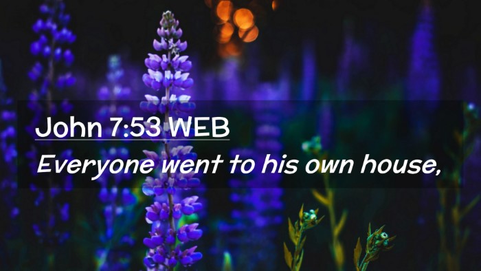 Picture 02 - John 7:53 WEB Desktop Wallpaper - Everyone went to his own - Desktop Bible Verse Wallpaper