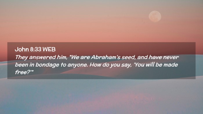Picture 02 - John 8:33 WEB Desktop Wallpaper - They answered him, 
