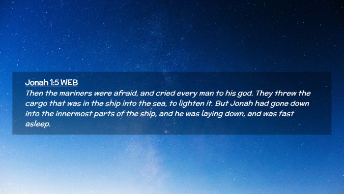 Picture 02 - Jonah 1:5 WEB Desktop Wallpaper - Then the mariners were afraid, and cried every - Desktop Bible Verse Wallpaper