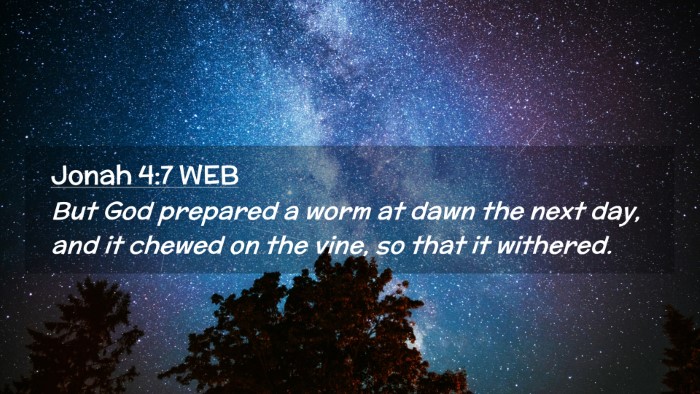 Picture 02 - Jonah 4:7 WEB Desktop Wallpaper - But God prepared a worm at dawn the next day, and - Desktop Bible Verse Wallpaper