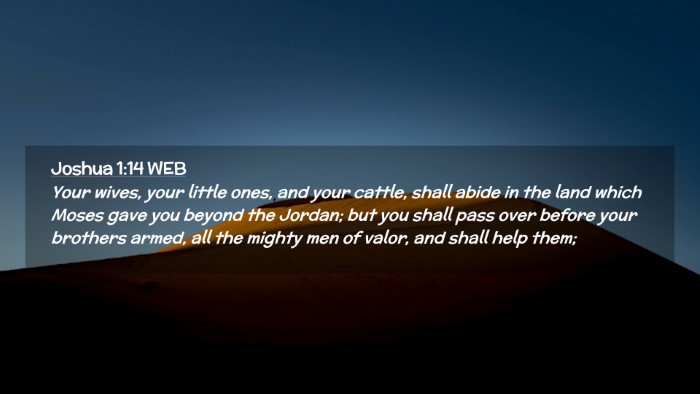 Picture 02 - Joshua 1:14 WEB Desktop Wallpaper - Your wives, your little ones, and your cattle, - Desktop Bible Verse Wallpaper