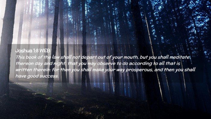 Picture 02 - Joshua 1:8 WEB Desktop Wallpaper - This book of the law shall not depart out of your - Desktop Bible Verse Wallpaper
