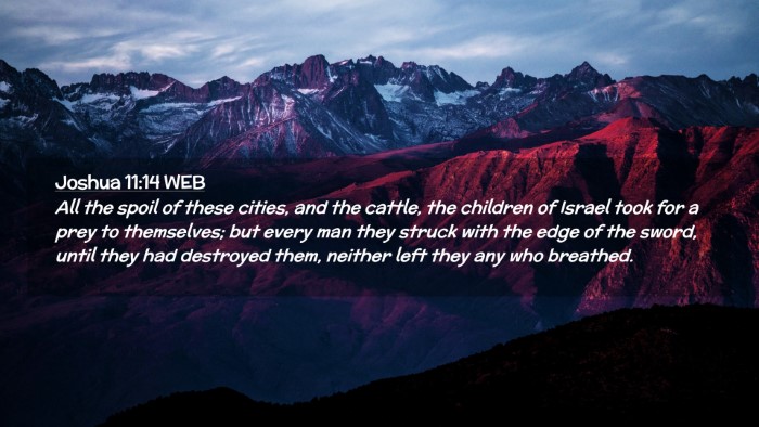 Picture 02 - Joshua 11:14 WEB Desktop Wallpaper - All the spoil of these cities, and the cattle, - Desktop Bible Verse Wallpaper