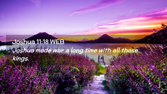 Picture 02 - Joshua 11:18 WEB Desktop Wallpaper - Joshua made war a long time with all those - Desktop Bible Verse Wallpaper