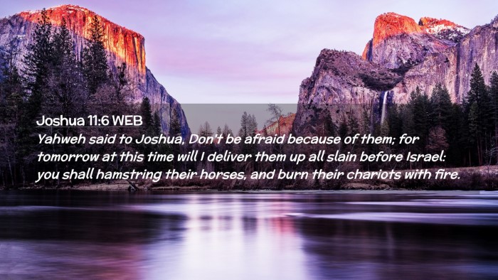 Picture 02 - Joshua 11:6 WEB Desktop Wallpaper - Yahweh said to Joshua, Don't be afraid because of - Desktop Bible Verse Wallpaper