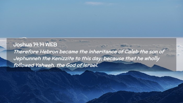 Picture 02 - Joshua 14:14 WEB Desktop Wallpaper - Therefore Hebron became the inheritance of Caleb - Desktop Bible Verse Wallpaper