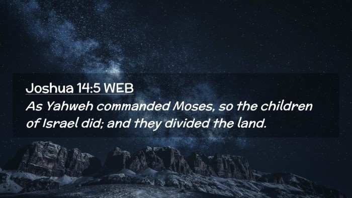 Picture 02 - Joshua 14:5 WEB Desktop Wallpaper - As Yahweh commanded Moses, so the children of - Desktop Bible Verse Wallpaper