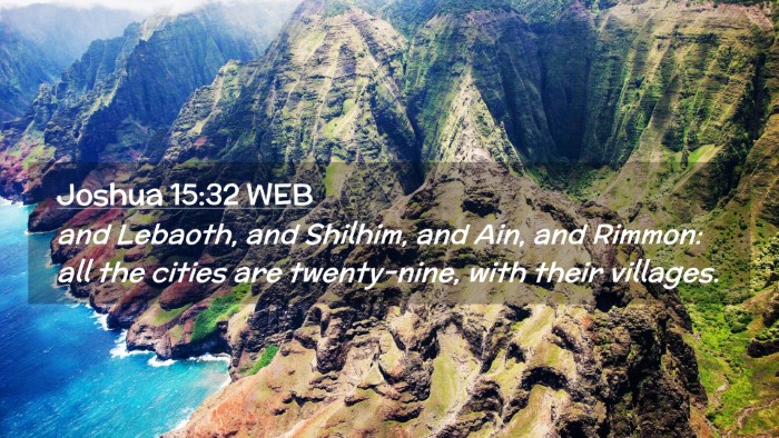 Picture 02 - Joshua 15:32 WEB Desktop Wallpaper - and Lebaoth, and Shilhim, and Ain, and Rimmon: - Desktop Bible Verse Wallpaper