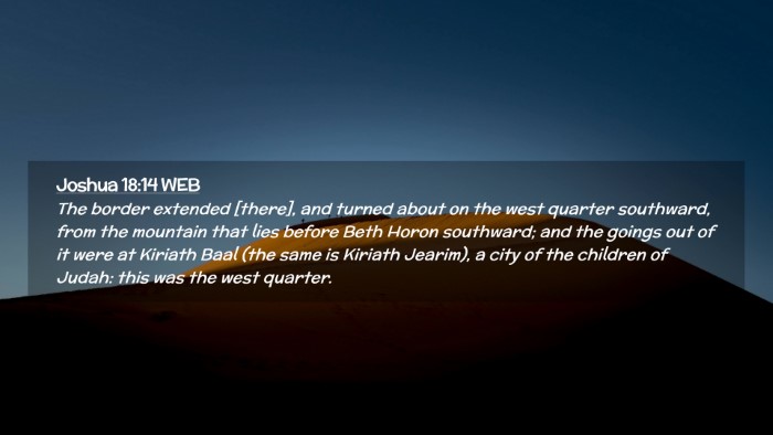 Picture 02 - Joshua 18:14 WEB Desktop Wallpaper - The border extended [there], and turned about on - Desktop Bible Verse Wallpaper