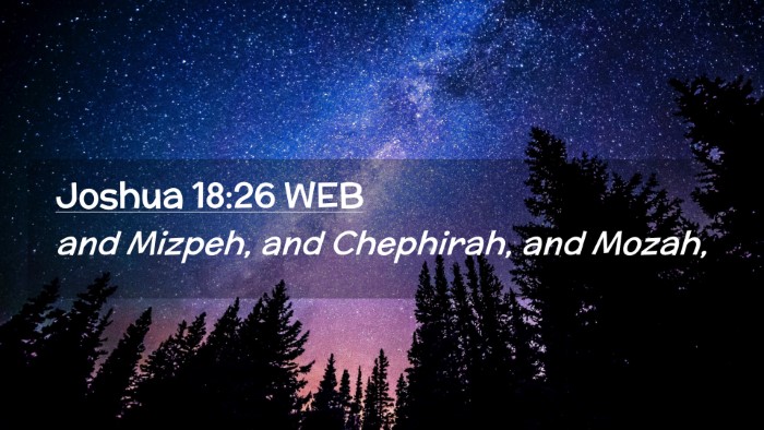 Picture 02 - Joshua 18:26 WEB Desktop Wallpaper - and Mizpeh, and Chephirah, and - Desktop Bible Verse Wallpaper