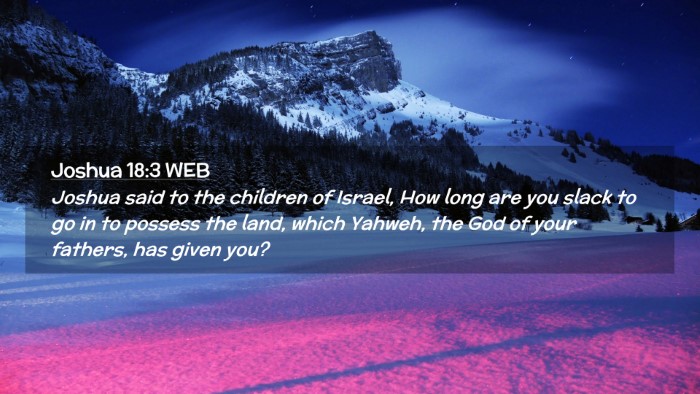 Picture 02 - Joshua 18:3 WEB Desktop Wallpaper - Joshua said to the children of Israel, How long - Desktop Bible Verse Wallpaper
