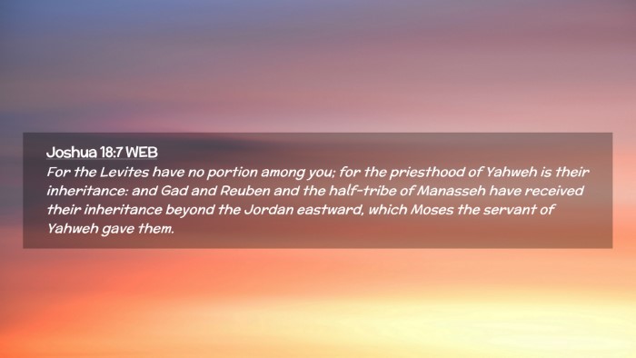 Picture 02 - Joshua 18:7 WEB Desktop Wallpaper - For the Levites have no portion among you; for - Desktop Bible Verse Wallpaper