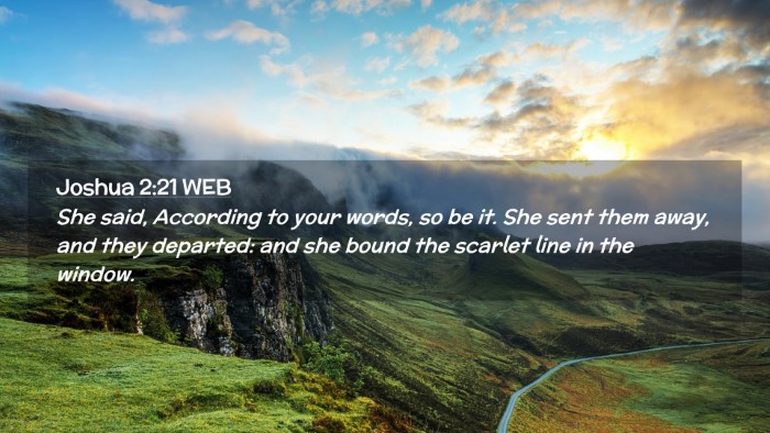 Picture 02 - Joshua 2:21 WEB Desktop Wallpaper - She said, According to your words, so be it. She - Desktop Bible Verse Wallpaper