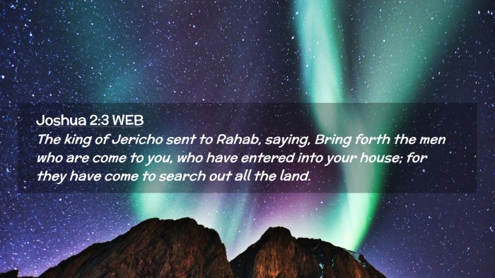 Picture 02 - Joshua 2:3 WEB Desktop Wallpaper - The king of Jericho sent to Rahab, saying, Bring - Desktop Bible Verse Wallpaper